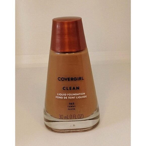 Covergirl Clean Liquid Foundation 165 Tawny Fauve Makeup Neutral Shade Career 2x - Picture 9 of 12